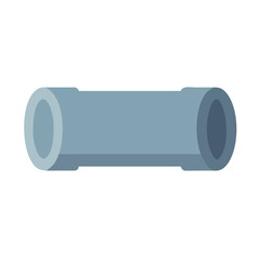 Grey isolated cartoon pipe, plumbing, water or gas