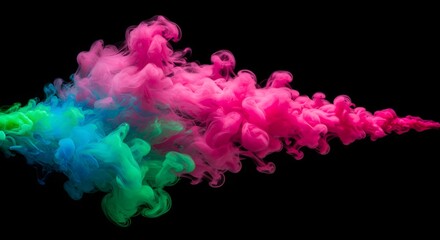 Obraz premium Abstract colored smoke on dark background, vibrant energy