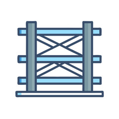 Modern Construction Scaffolding Icon on Black Background Vector