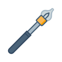 Stylized Paint Brush Icon on Black Background Vector