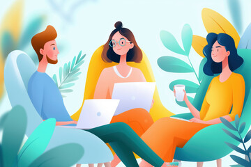 Teamwork and Collaboration: A Business Meeting Illustration