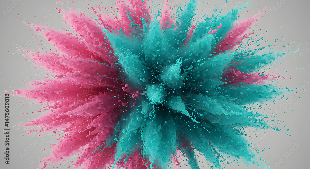 Aufkleber explosion of vibrant powder creating an abstract colorful artistic display