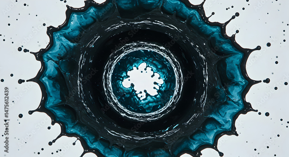 Poster teal splash creation a dynamic explosion on white surface abstract view