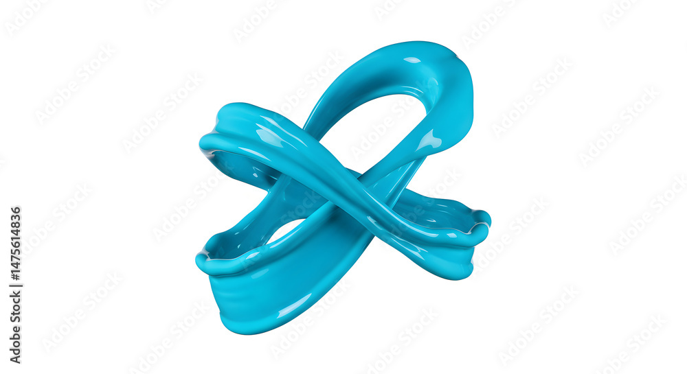 Poster elegant abstract flow of liquid blue, dynamic wave pattern on white backdrop
