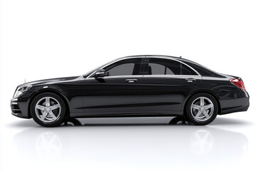 Obraz premium Dark sedan side profile view