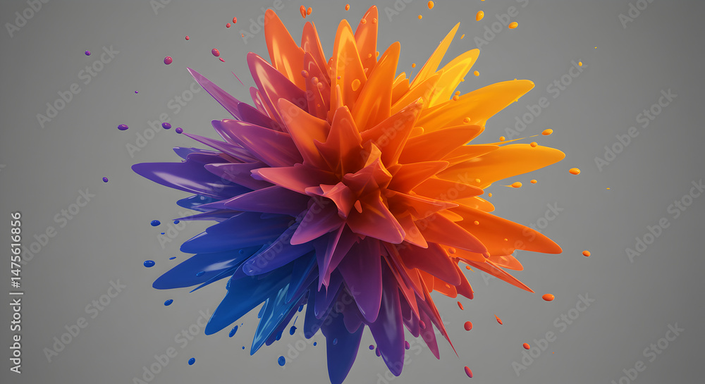 Poster vibrant splash of colors creating an abstract and dynamic composition