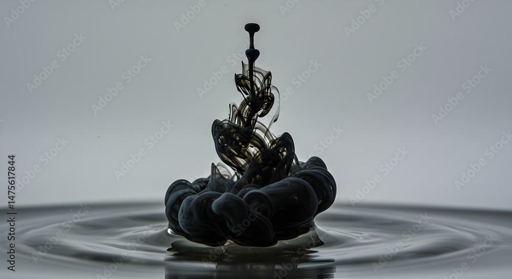 Aufkleber ink splashing creates an artistic visual effect in the water surface