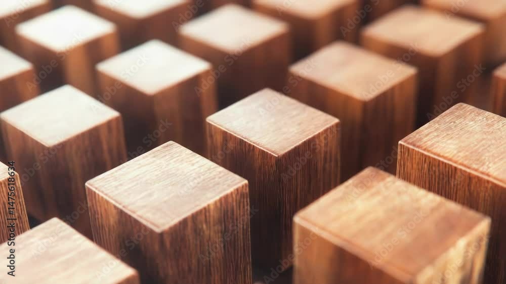 Poster close-up of wooden blocks used for building and construction