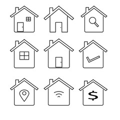 House Icons Set for Real Estate and Home Services