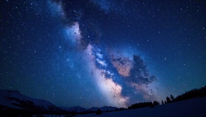 Fototapeta premium Stunning night sky filled with bright stars forming a celestial constellation , dark matter, night sky, deep space