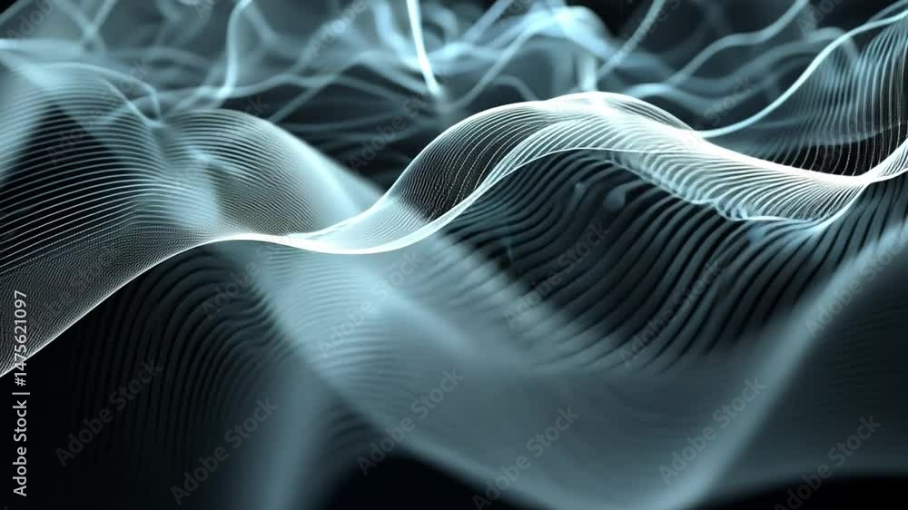 Aufkleber mesmerizing abstract waves smooth lines and monochrome patterns in fluid motion, creating depth and 
