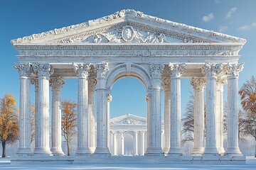 Obraz premium Greek columned entry with dome high resolution picture