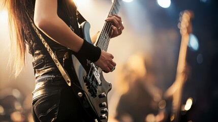 Vibrant Outdoor Band Performance Under Colorful Spotlights