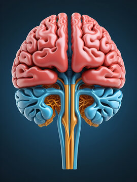 3d illustration of human Brain fornix of forebrain Anatomy.