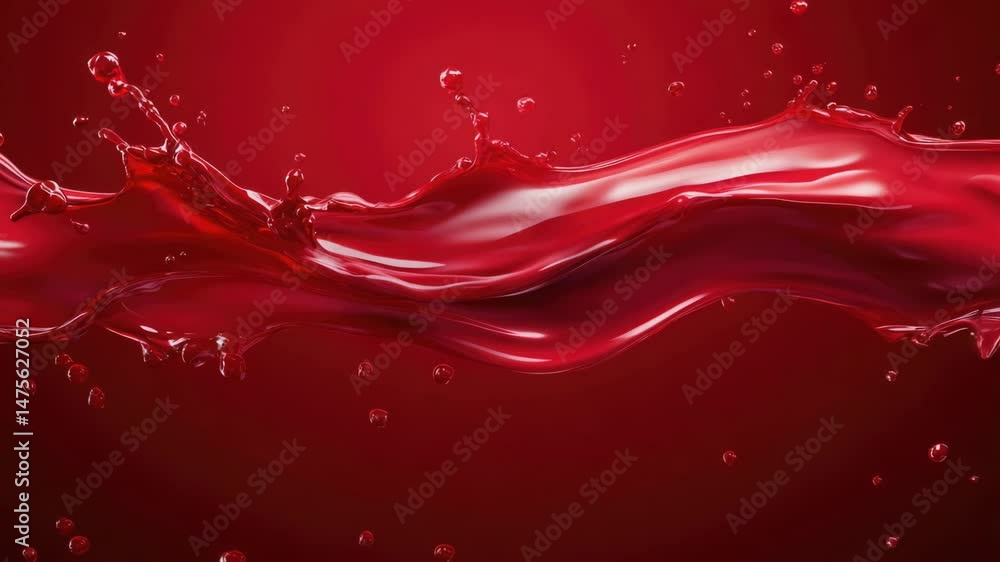 Poster A splash of red liquid sits atop a red surface, with a hint of texture and depth