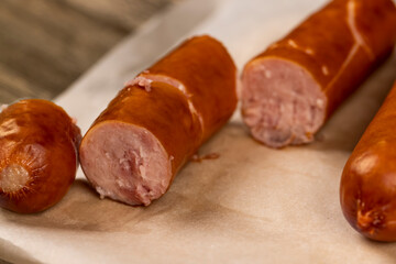 meat sausages on food paper