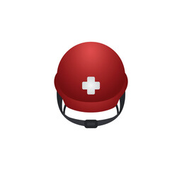 Rescue worker helmet vector isolated emoticon. Medic helmet emoji. Medical helmet color icon
