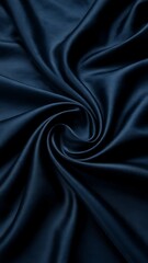 Fototapeta premium Smooth, soft, shiny black silk satin fabric with a rippled texture creates an elegant and luxurious backdrop