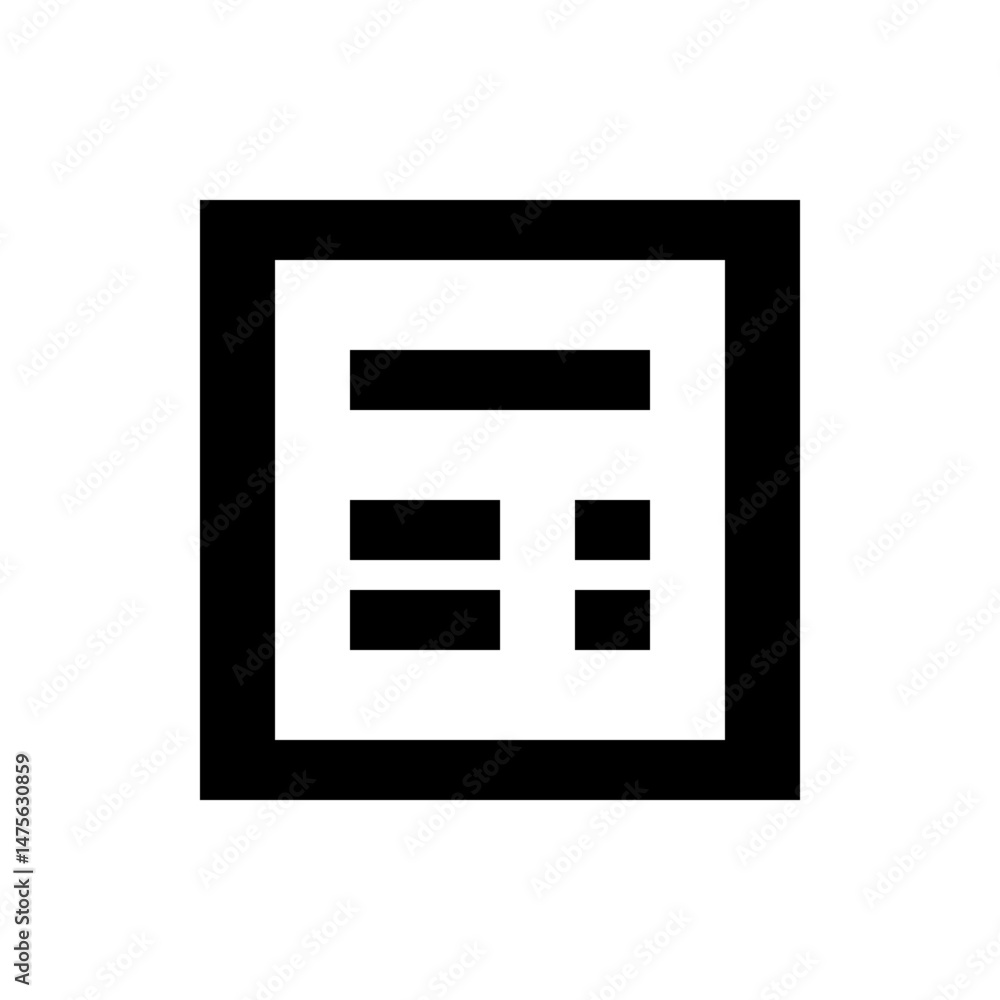 Poster a black and white abstract design featuring a rectangular shape with internal geometric patterns and