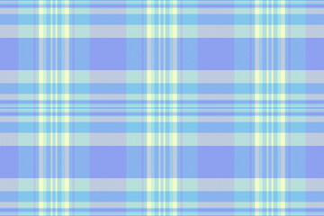 English fabric plaid vector, merry background texture pattern. Romance check tartan seamless textile in cyan and blue colors.