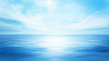 Fototapeta premium Serene Blue Seascape with Clouds