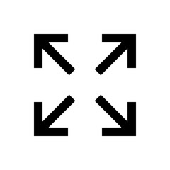 Four black arrows pointing towards the center on a white background creating a square shape overall