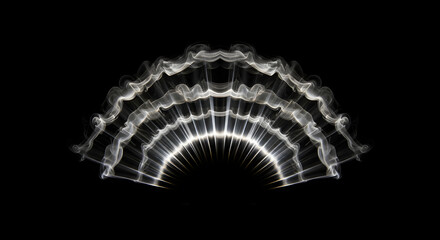 Ethereal Smoke Patterns Radiating From a Central Luminous Point On Black Canvas