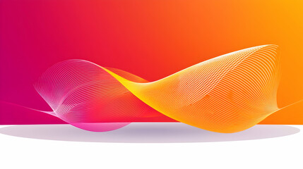 Abstract orange pink wave design, vibrant gradient background, modern website header, digital art