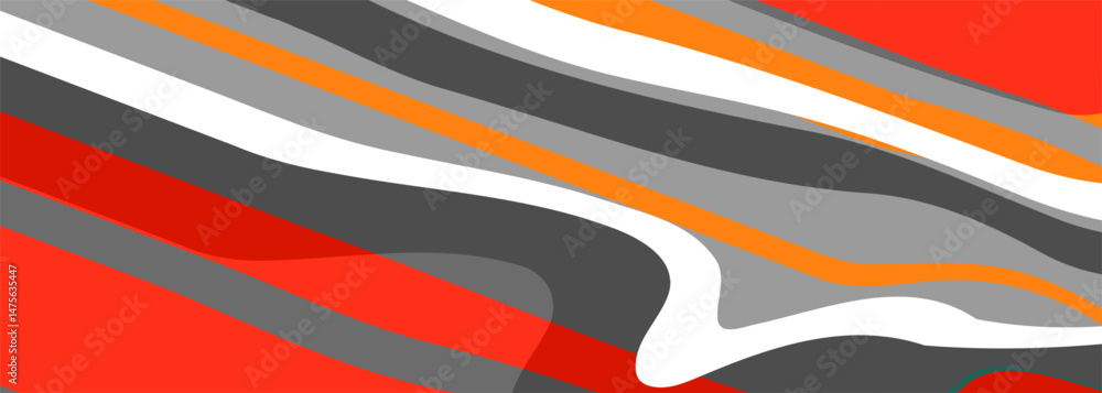 Aufkleber Colorful abstract geometric background with curved objects. Abstract modern wide banner with colored shapes. Vector illustration