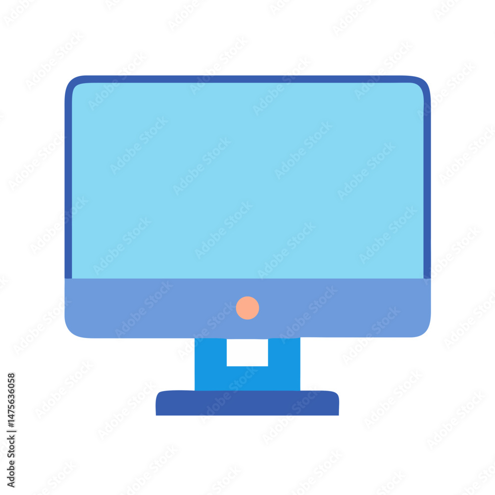 Poster modern flat design computer display icon on black