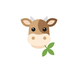 Cow vector isolated emoticon. Cow emoji. Cow color icon