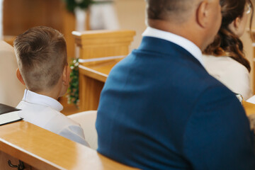 Boys in White Albs During First Holy Communion Mass Ceremony