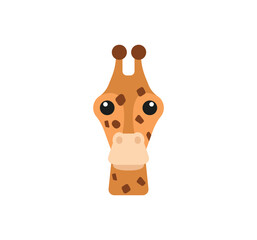 Giraffe vector isolated emoticon. Giraffe emoji. Giraffe color icon