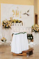 Church Decorations and Flowers for First Holy Communion Mass Ceremony