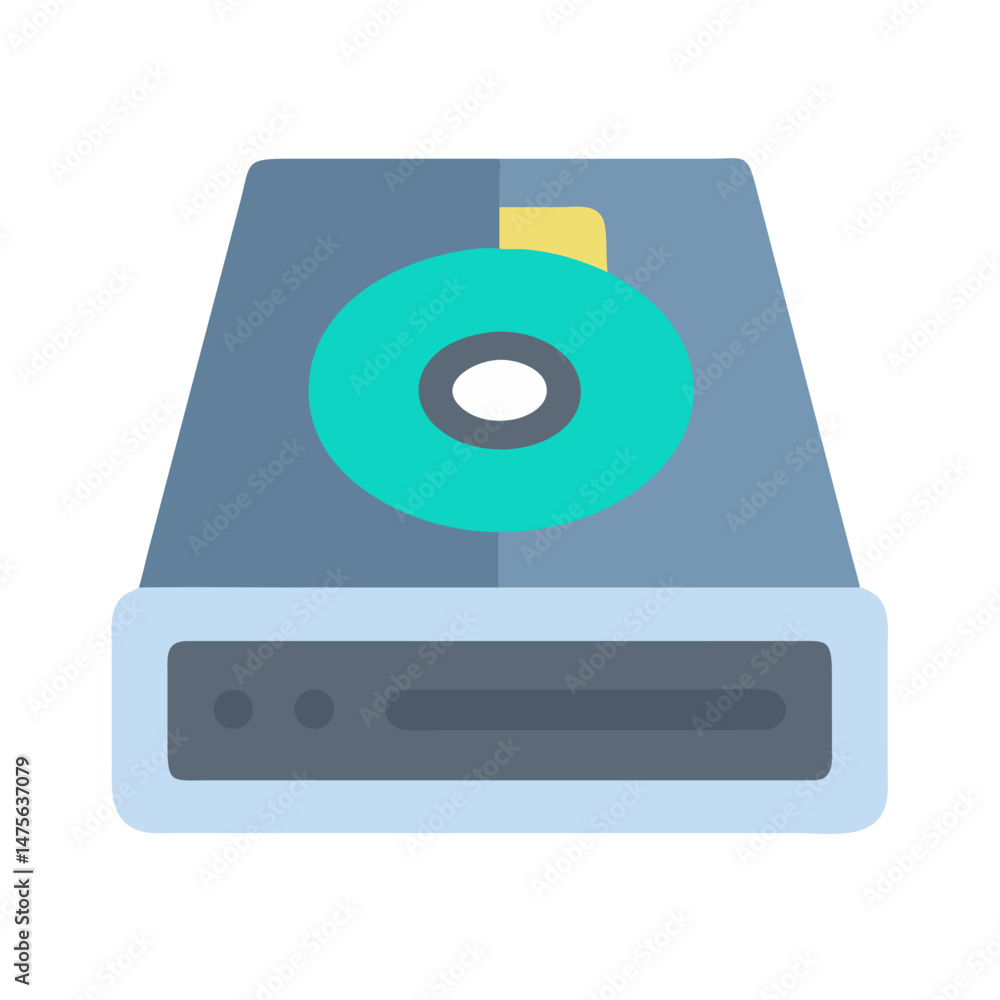 Poster isolated optical drive icon for data storage device