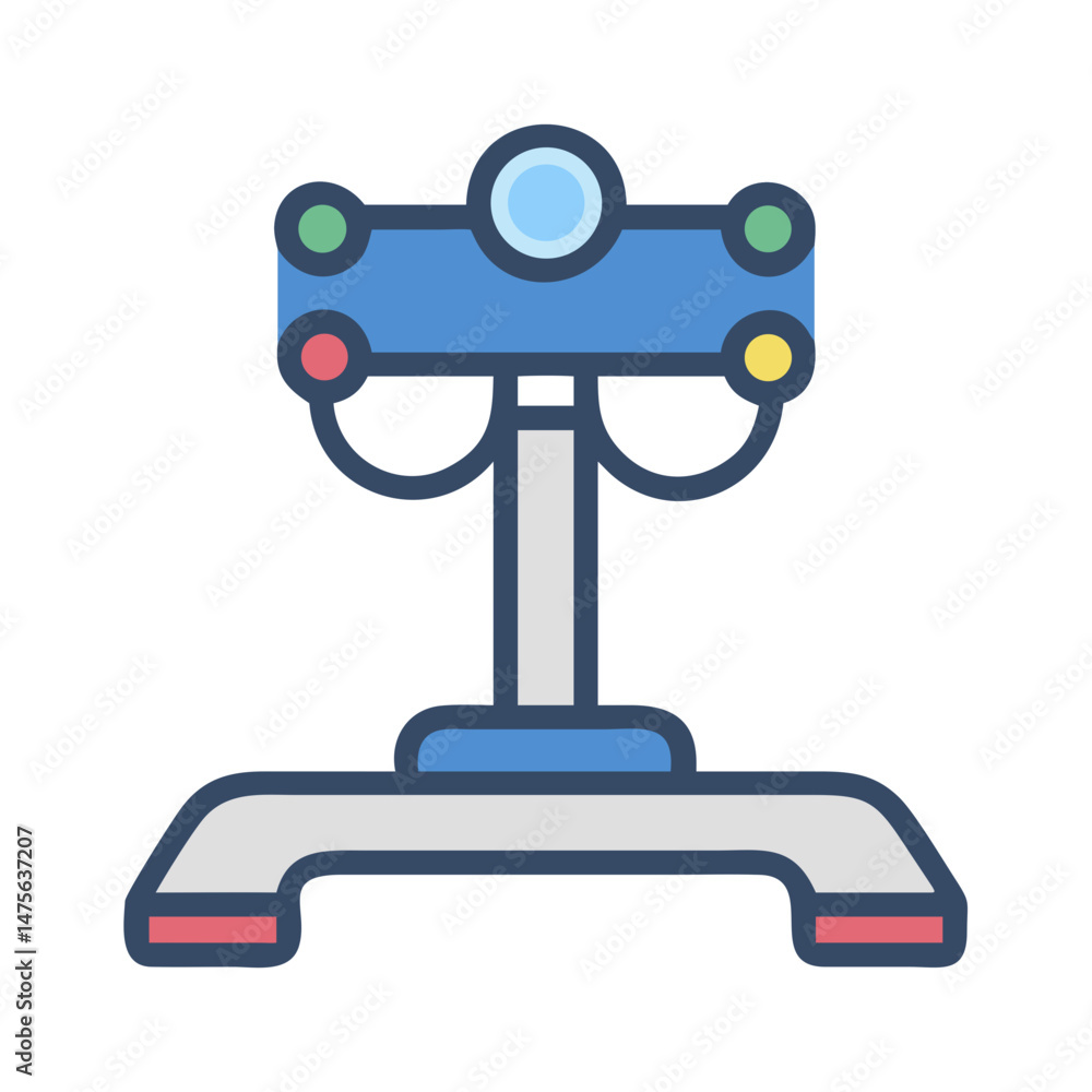 Poster abstract machine learning model with colored spheres on stand