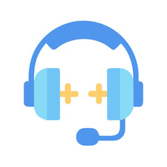 Blue Headset with Dead Eyes Gaming Concept Illustration