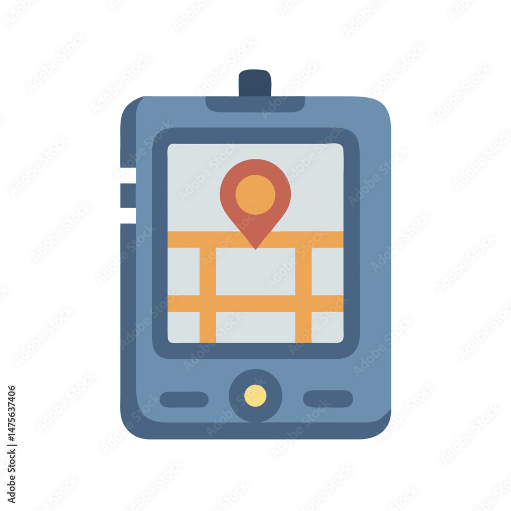 Aufkleber digital gps navigation system with map and pin icon