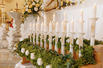 First Holy Communion Candle as a Symbol of Faith and Religious Sacraments