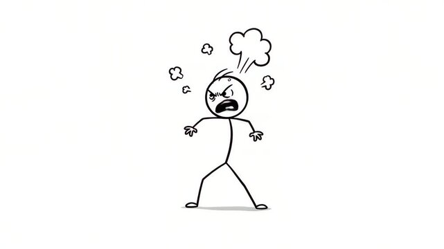 Angry stick figure illustration