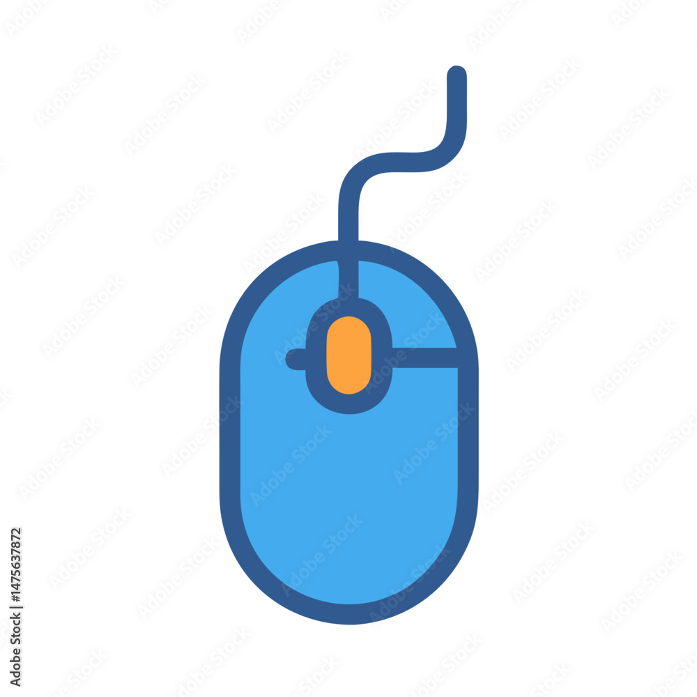 Poster stylized computer mouse icon isolated on black background