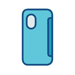 Stylized Blue Mobile Phone Case on Black Background