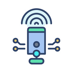 Smart Device Connection Icon with WiFi Signal Illustration
