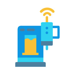 Connected Drink Dispenser, Wireless Beer Tap Vector Graphic