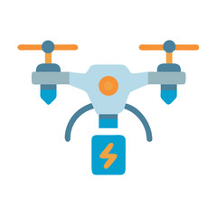 Blue and Orange Drone Vector Illustration with Black Background