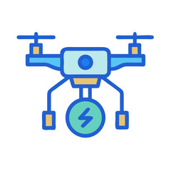 Drone delivering electricity: Aerial power concept with drone