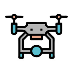 Modern Pixelated Drone Icon on Black Background