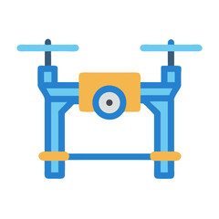 Drone icon illustration, unmanned aerial vehicle with camera