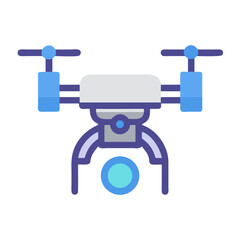 Stylized Drone Icon Isolated on Black Background