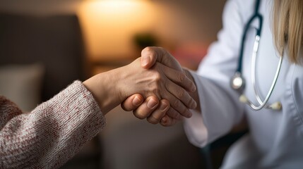 Therapist and Patient Handshake Symbolizing Progress in Recovery